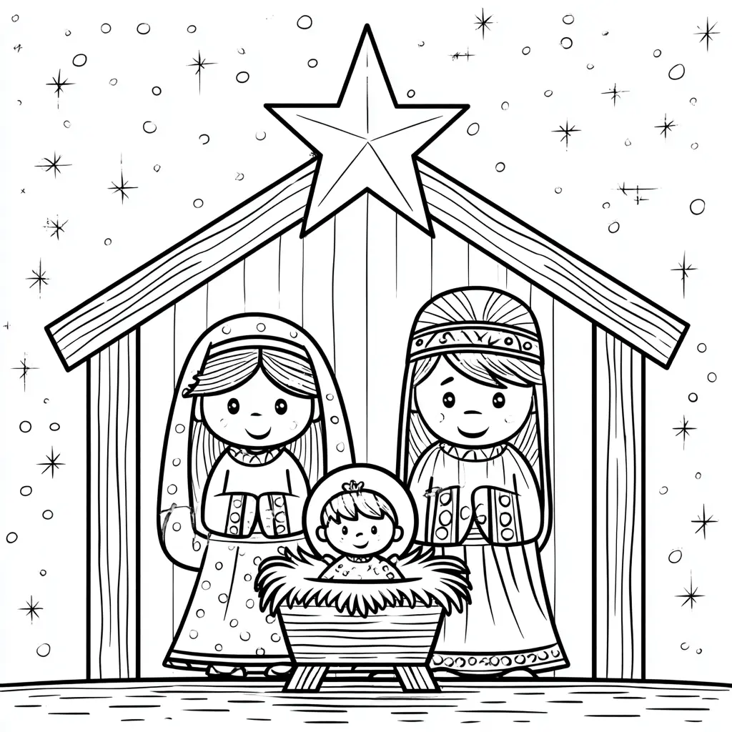 Dibujo de estrella de Belén para colorear Dibujo de estrella de Belén para colorear