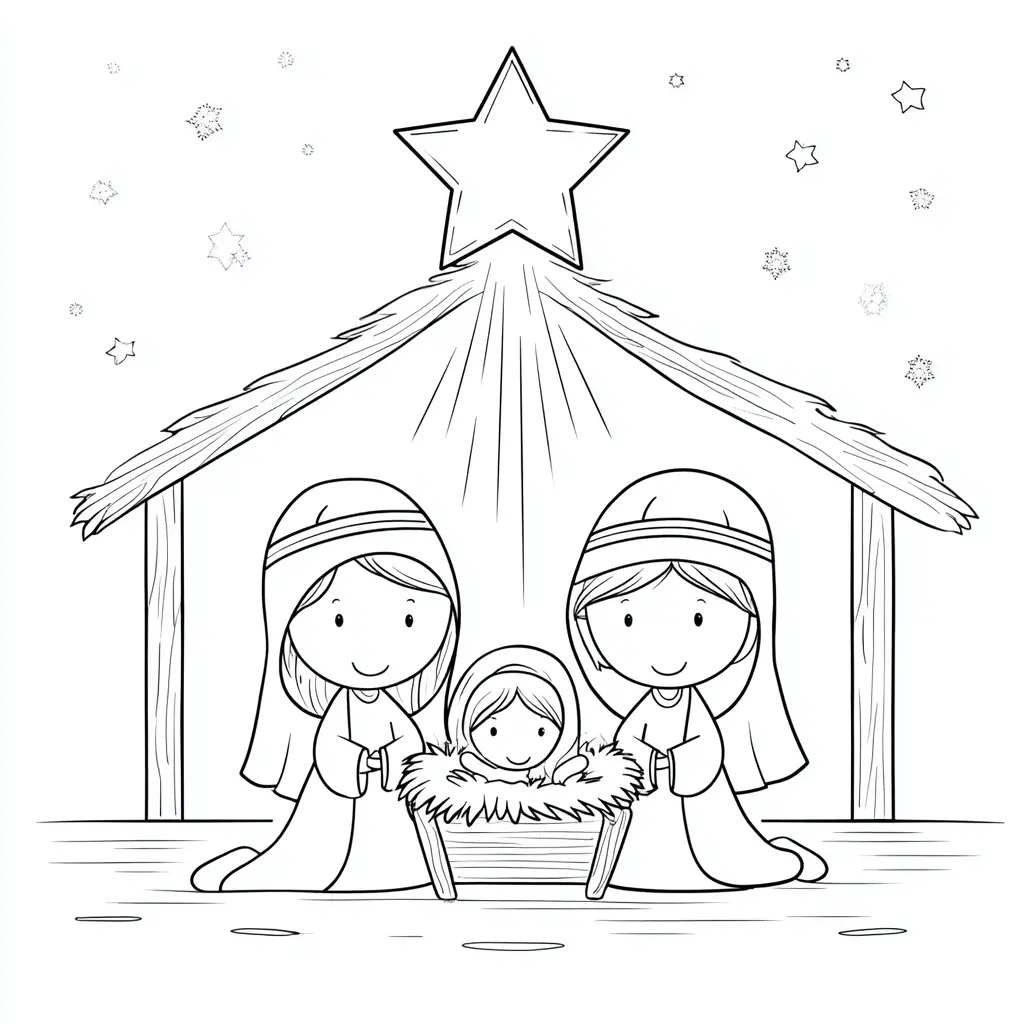 Dibujo de la estrella brillante de Belén para colorear Dibujo de la estrella brillante de Belén para colorear