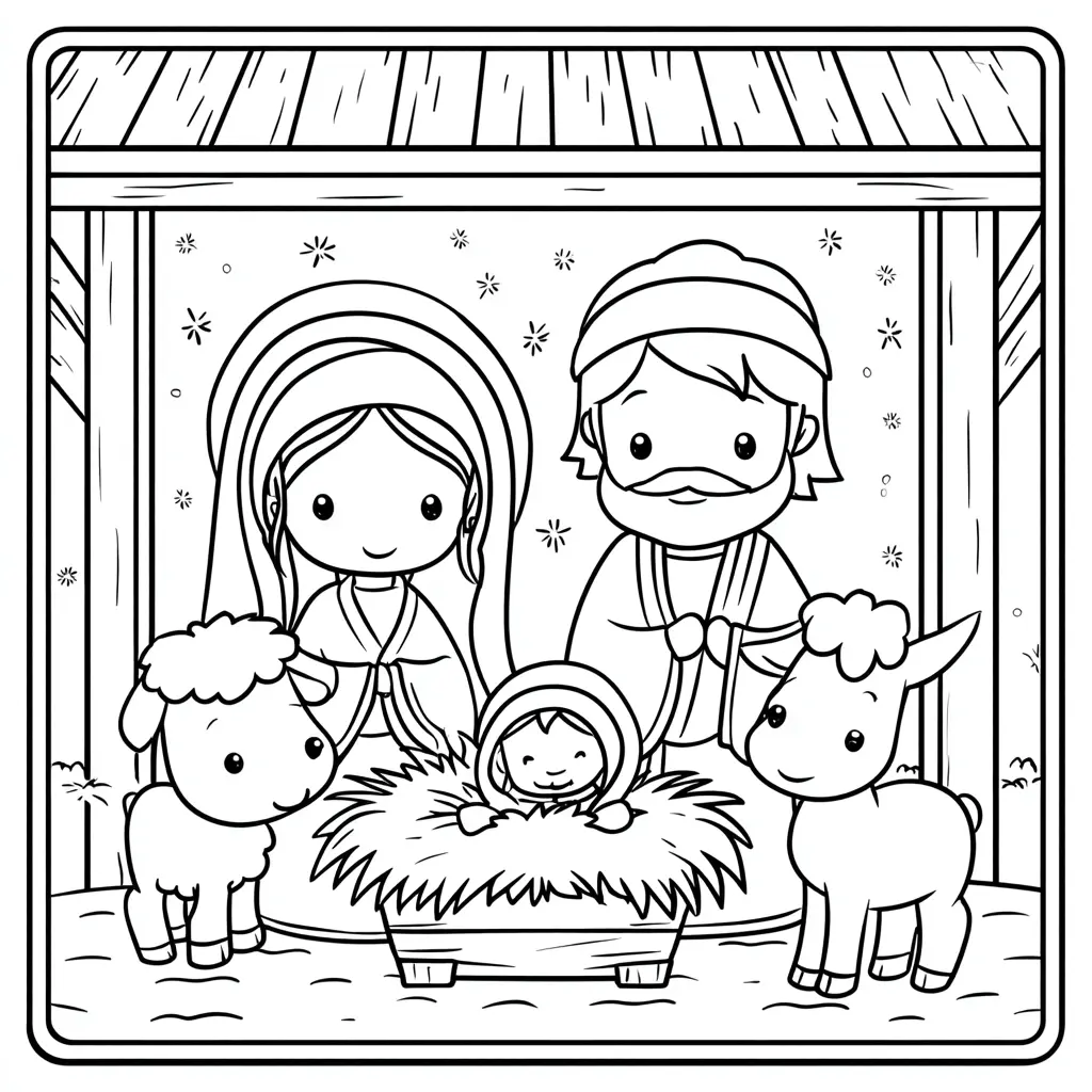 Dibujo de el establo sagrado para colorear Dibujo de el establo sagrado para colorear