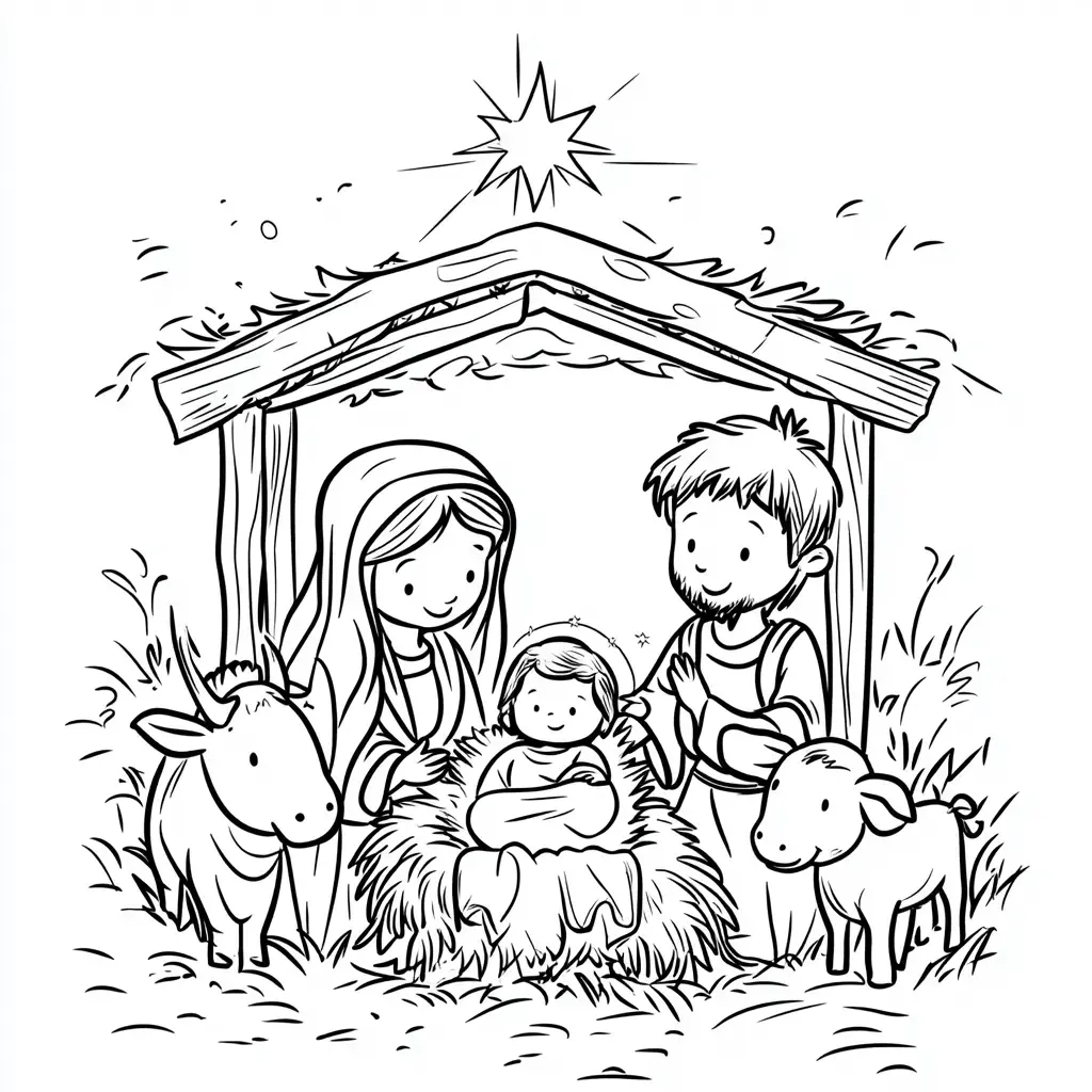 Dibujo de el niño Jesús en el pesebre para colorear Dibujo de el niño Jesús en el pesebre para colorear