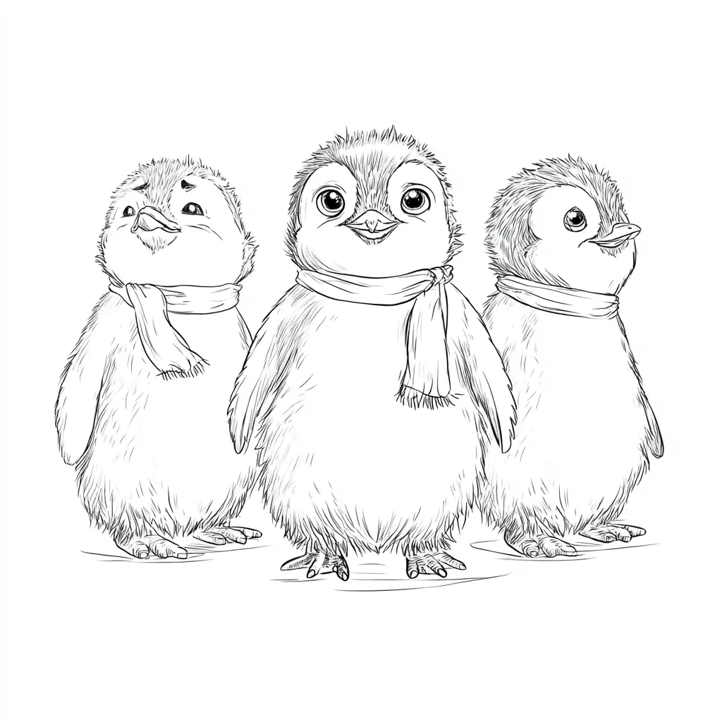 Dibujo de pingüinos esponjosos para colorear Dibujo de pingüinos esponjosos para colorear