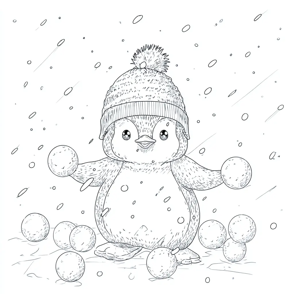Dibujo de el pingüinito juguetón para colorear Dibujo de el pingüinito juguetón para colorear