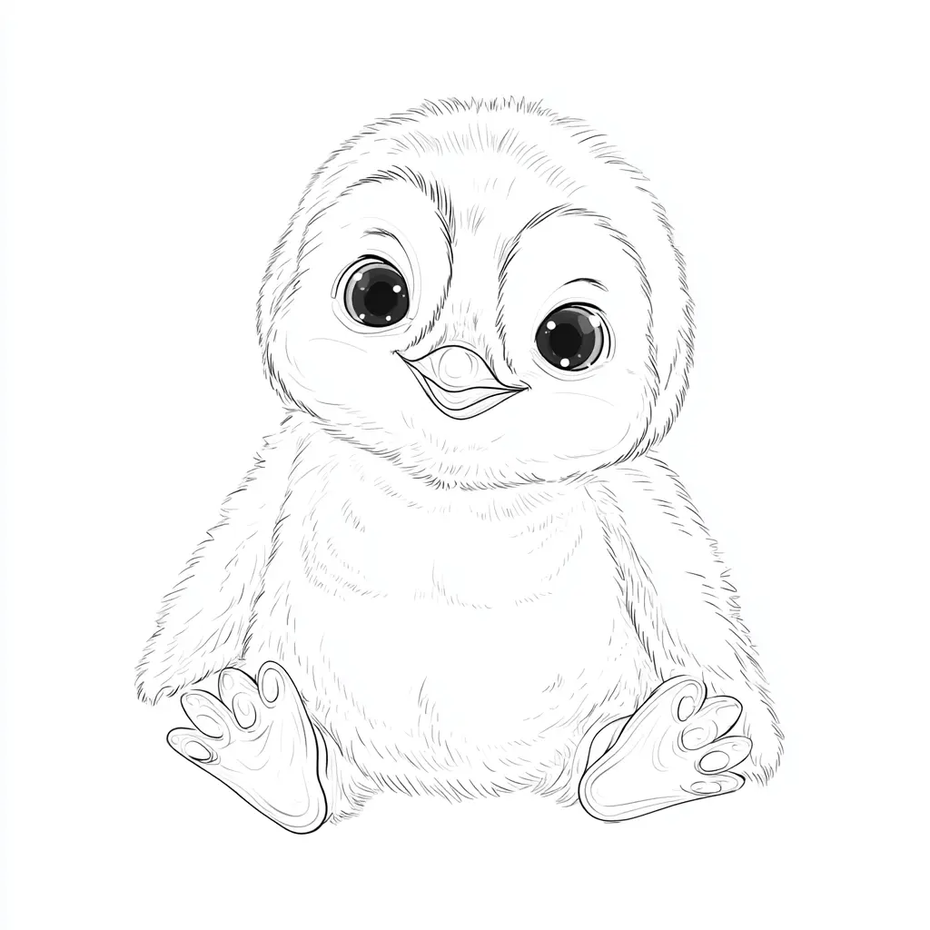Dibujo de pequeño pingüino peluchito para colorear Dibujo de pequeño pingüino peluchito para colorear