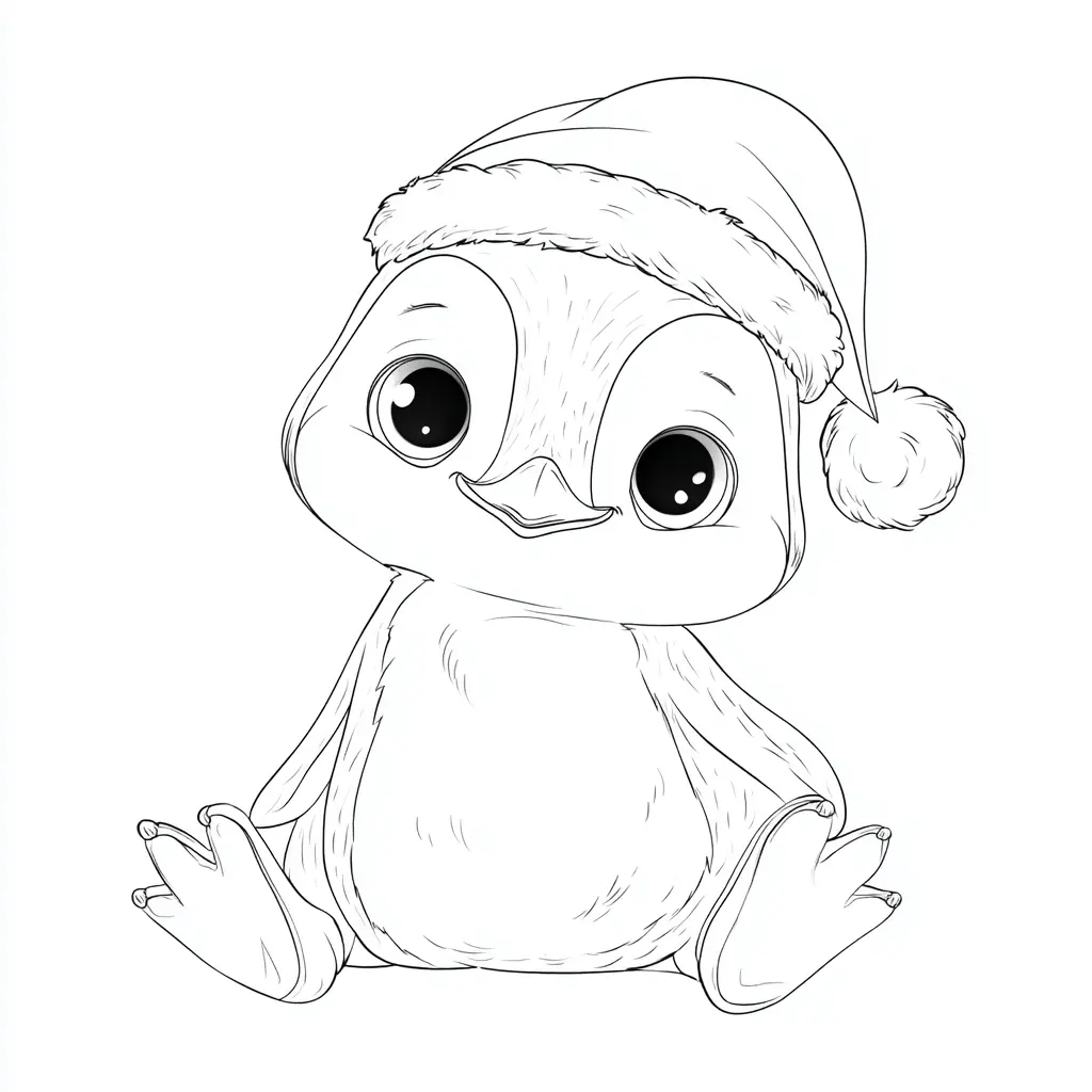 Dibujo de bebé pingüino encantador para colorear Dibujo de bebé pingüino encantador para colorear