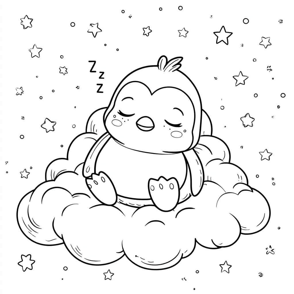 Dibujo de el pingüinito soñador para colorear Dibujo de el pingüinito soñador para colorear