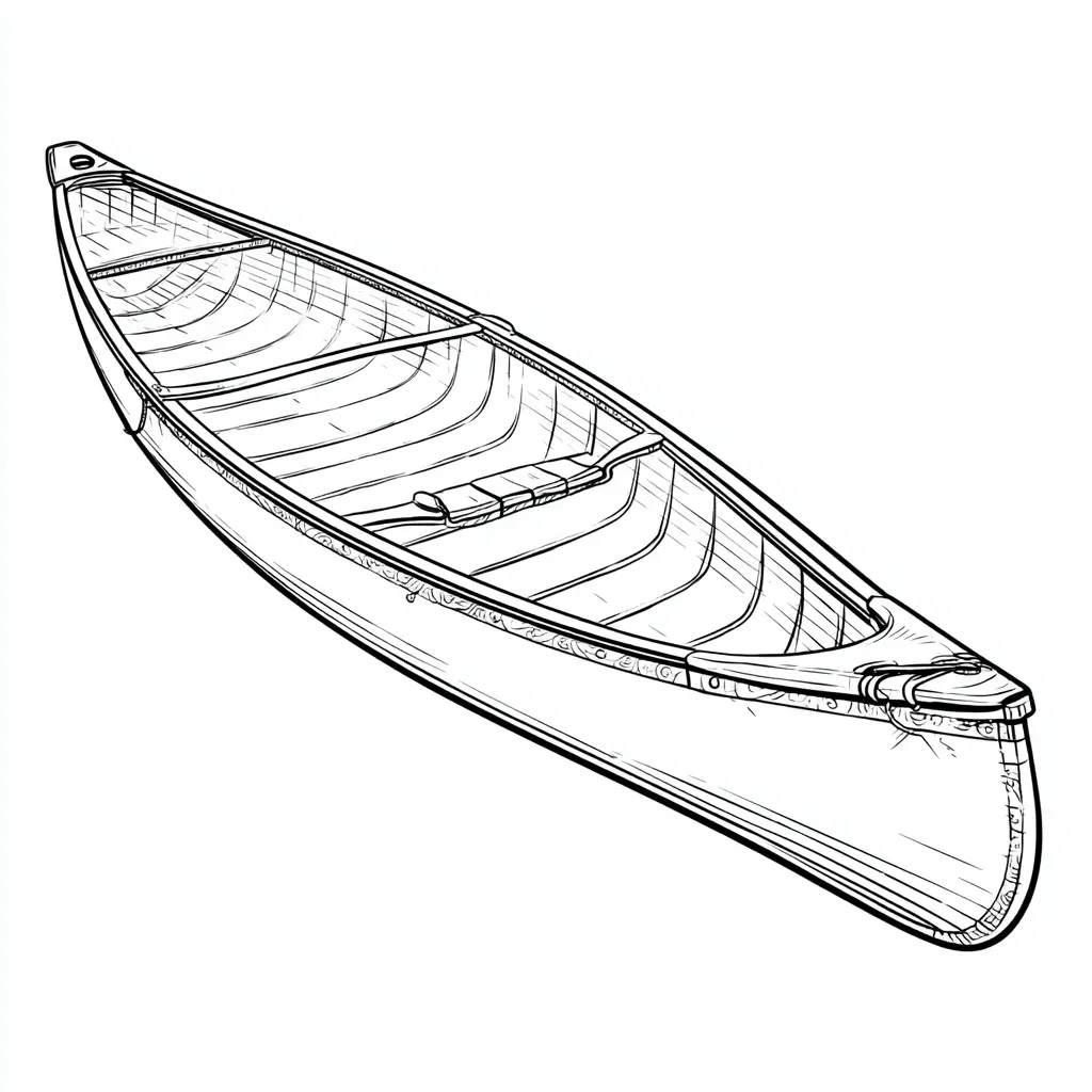 Dibujo de canoa simple para colorear Dibujo de canoa simple para colorear