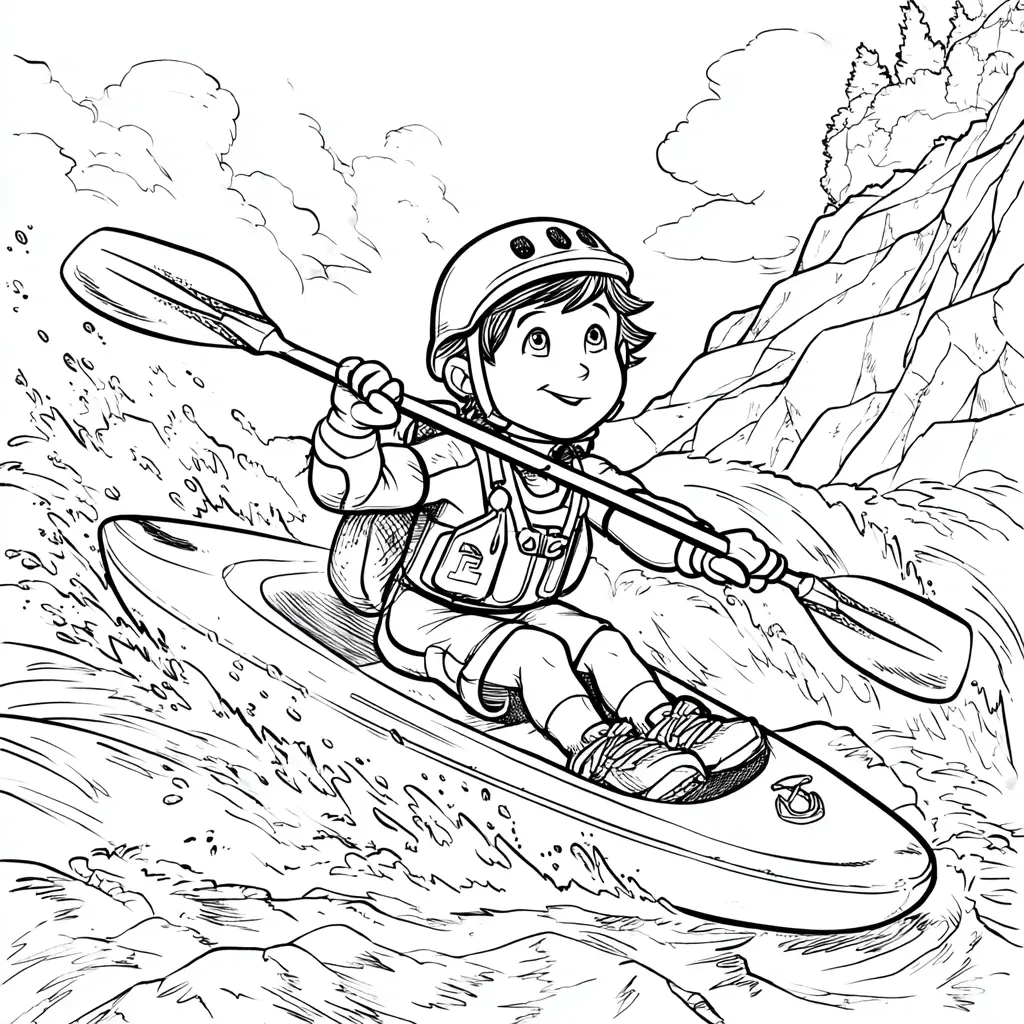 Dibujo de bajando por los rápidos para colorear Dibujo de bajando por los rápidos para colorear