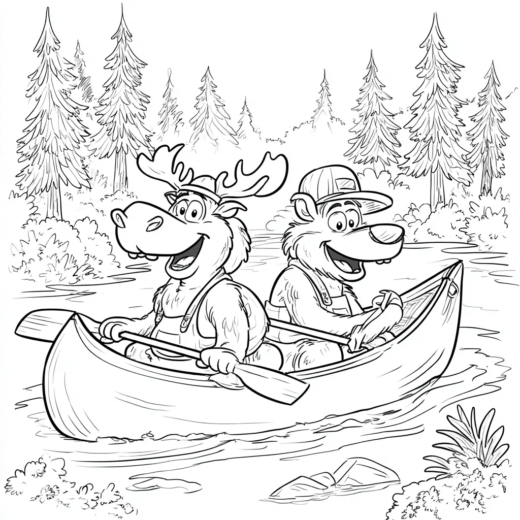 Dibujo de el reno y su amigo remero para colorear Dibujo de el reno y su amigo remero para colorear