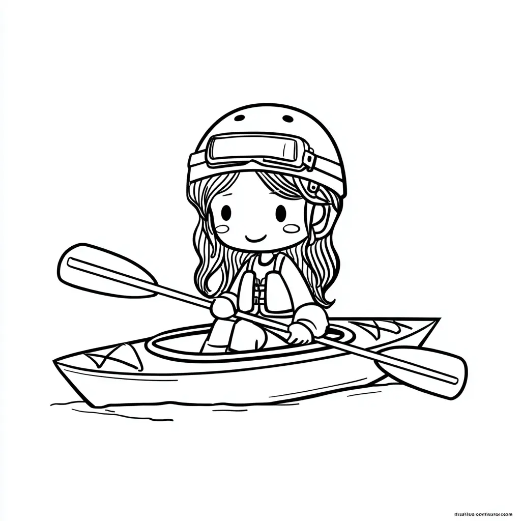 Dibujo de joven piragüista para colorear Dibujo de joven piragüista para colorear