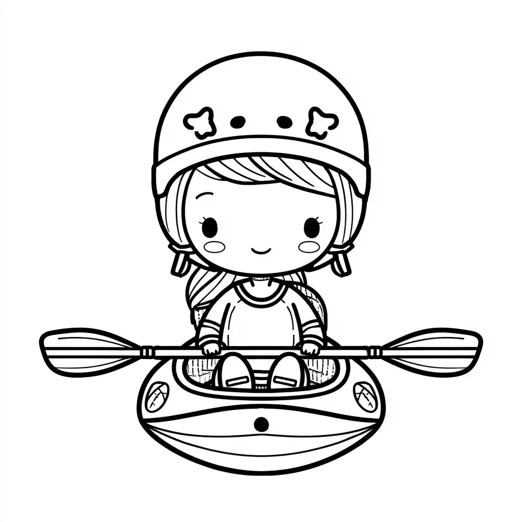 Dibujo de canoísta kawaii para colorear Dibujo de canoísta kawaii para colorear