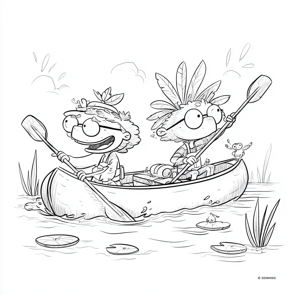 Dibujo de caricatura de remeros para colorear Dibujo de caricatura de remeros para colorear