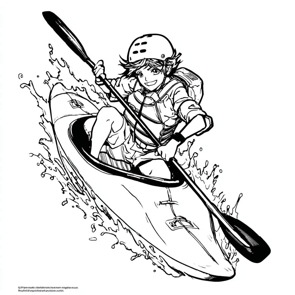 Dibujo de el arte del kayak para colorear Dibujo de el arte del kayak para colorear