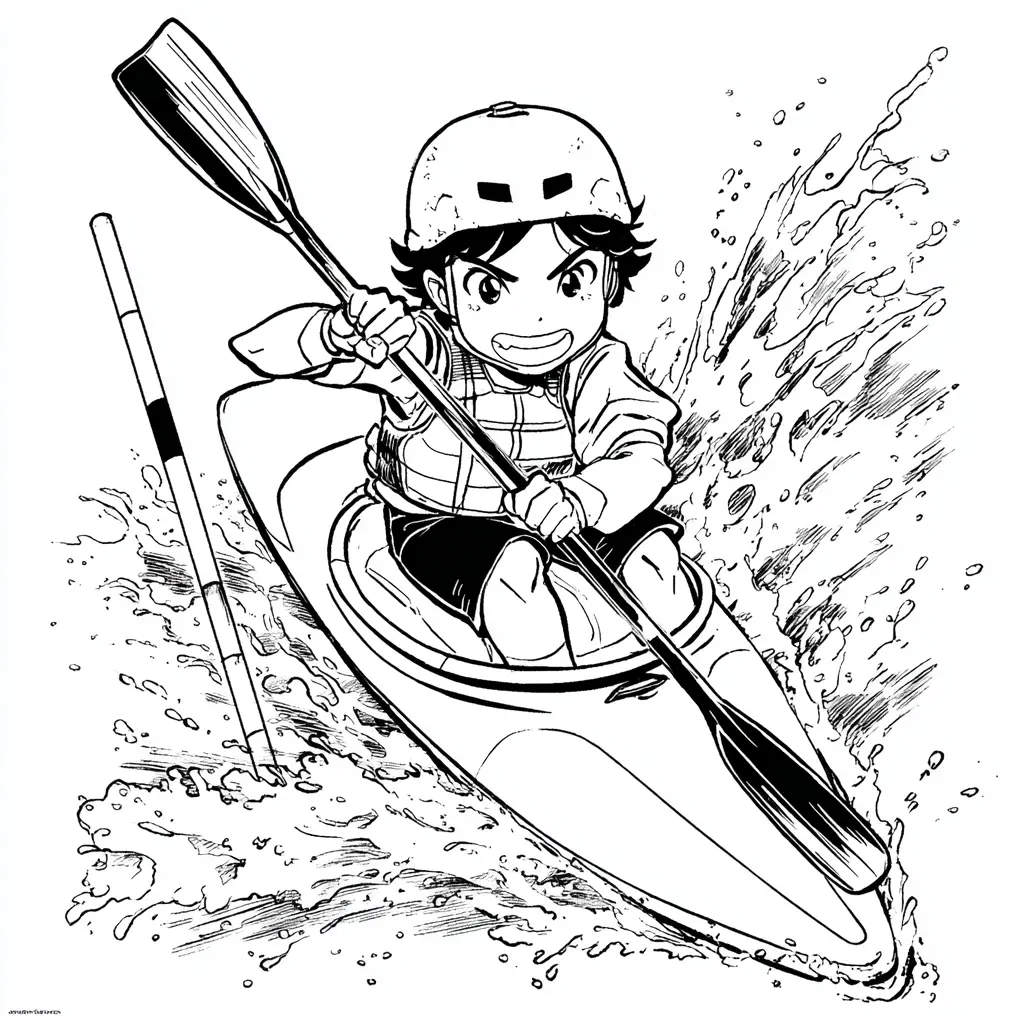 Dibujo de dominando los rápidos para colorear Dibujo de dominando los rápidos para colorear