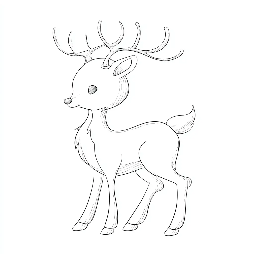 Dibujo de reno especial para colorear