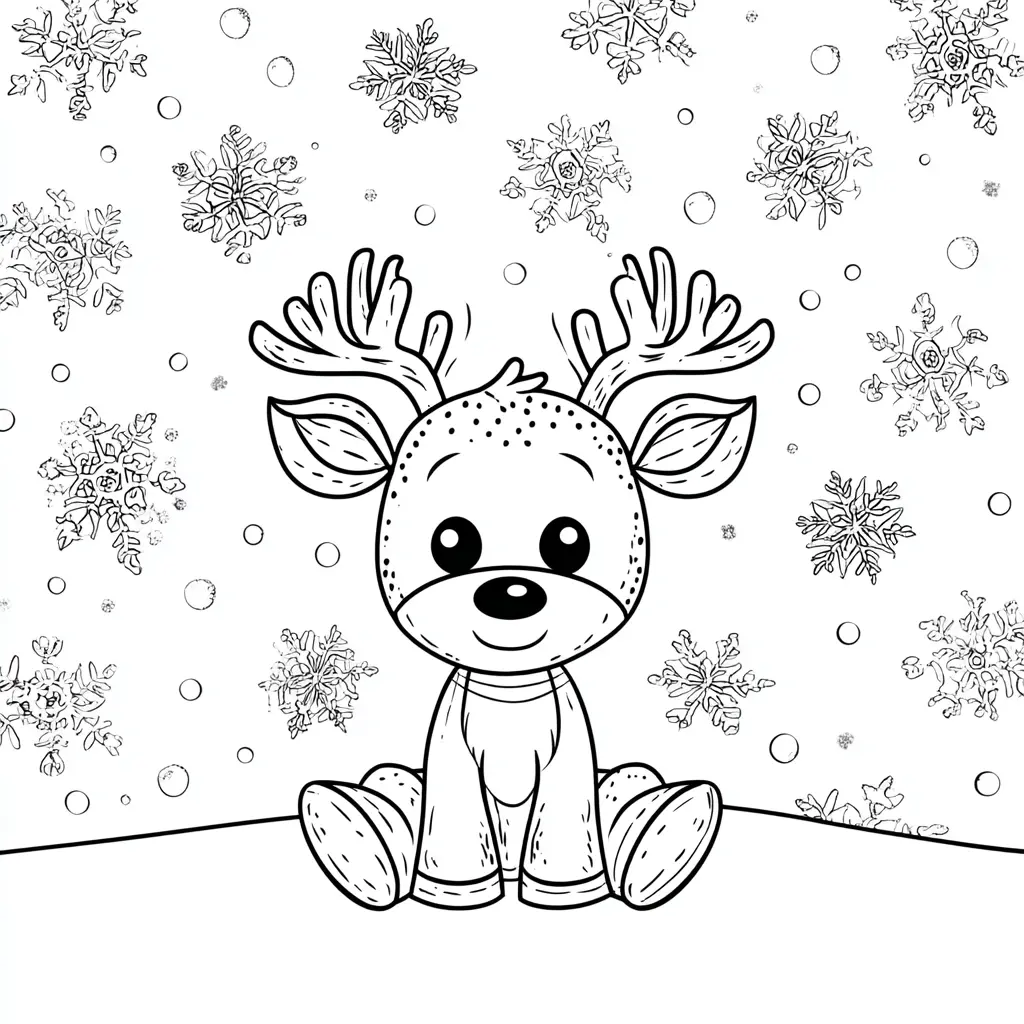 Dibujo de un renito decorativo para colorear