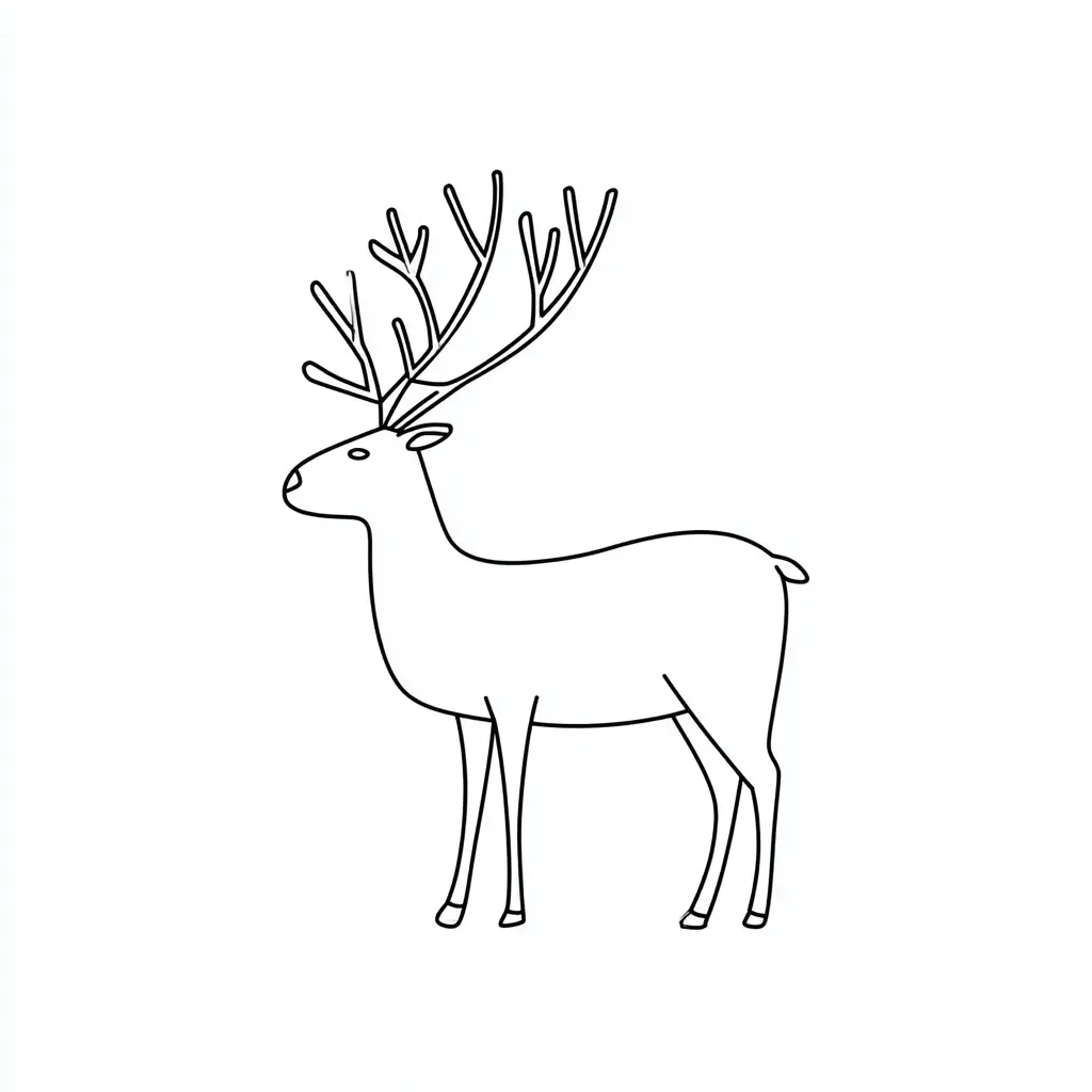 Dibujo de silueta de reno para colorear