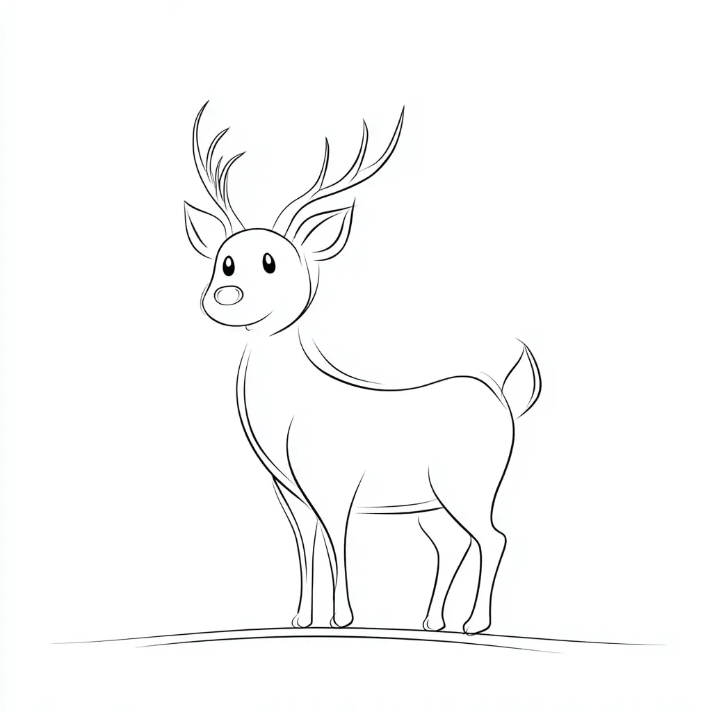 Dibujo de boceto de reno para colorear