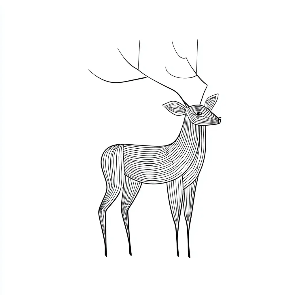 Dibujo de un reno artístico para colorear