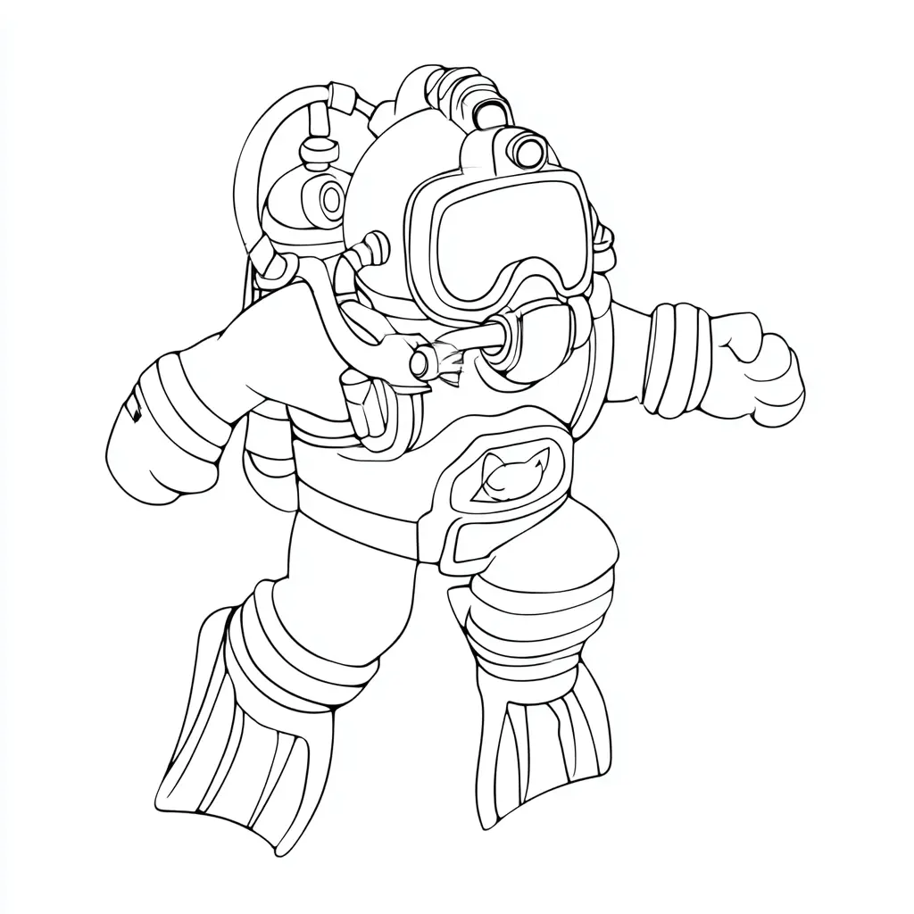 Dibujo de traje de submarino para colorear Dibujo de traje de submarino para colorear