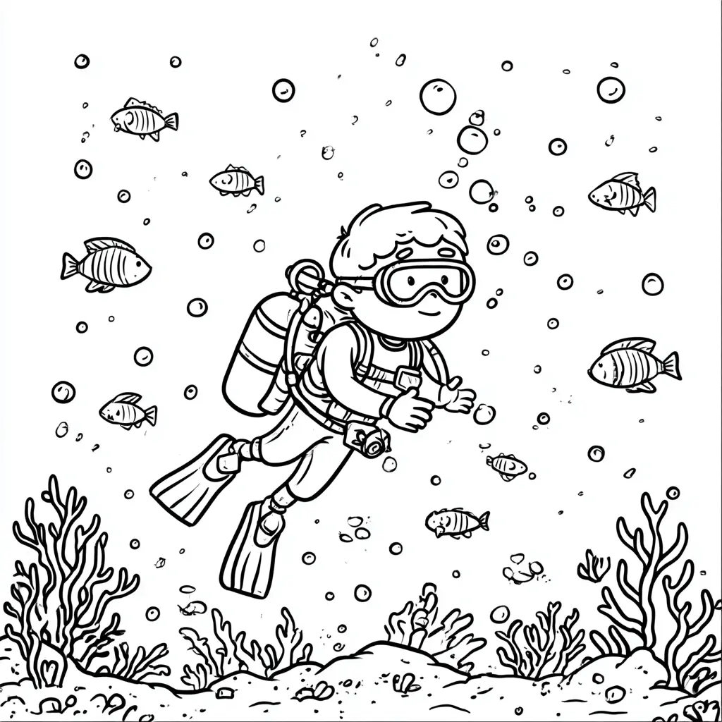 Dibujo de vida submarina para colorear Dibujo de vida submarina para colorear