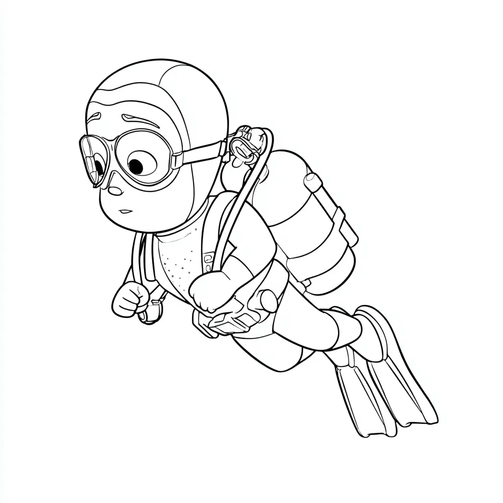 Dibujo de experto submarinista para colorear Dibujo de experto submarinista para colorear