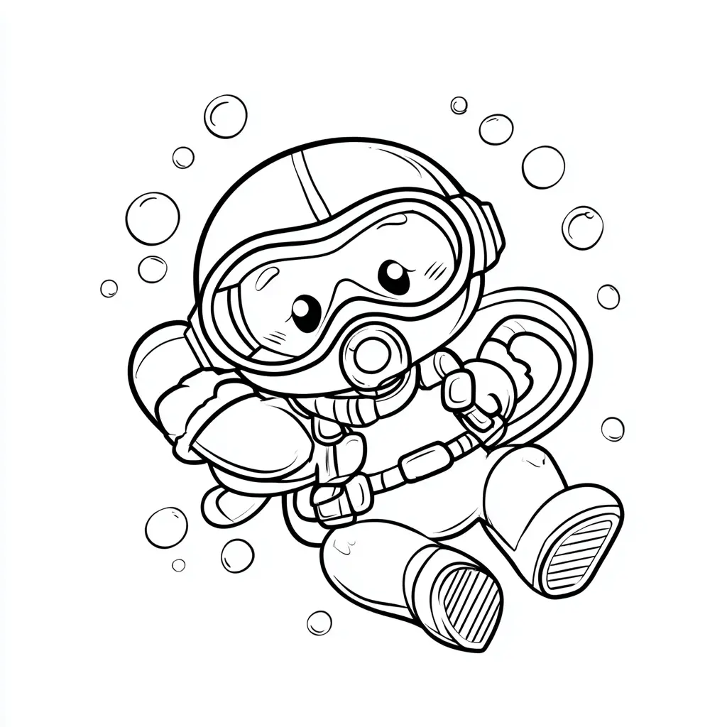 Dibujo de inmersión en el mar para colorear Dibujo de inmersión en el mar para colorear