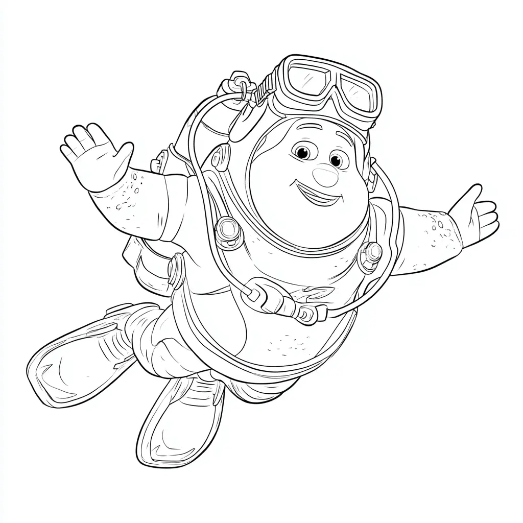 Dibujo de héroe submarinista para colorear Dibujo de héroe submarinista para colorear