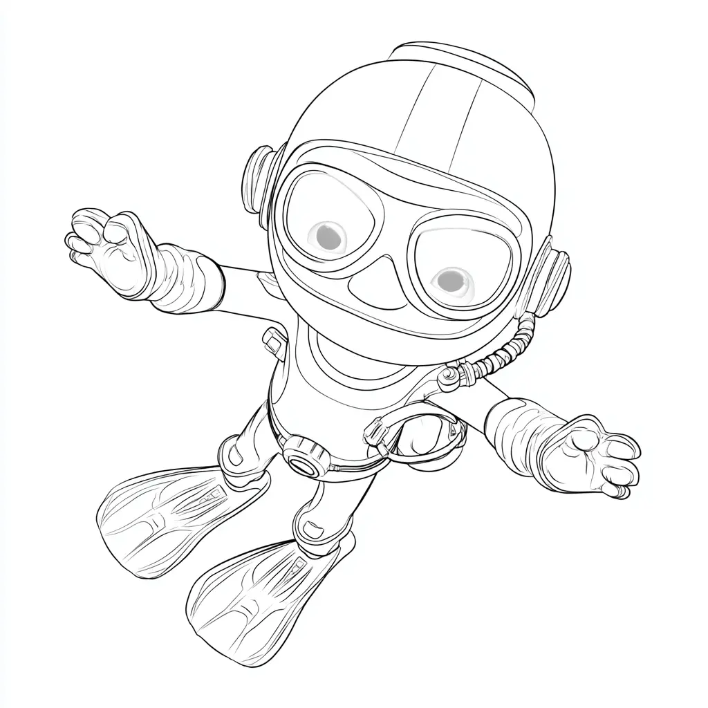 Dibujo de el submarinista valiente para colorear Dibujo de el submarinista valiente para colorear