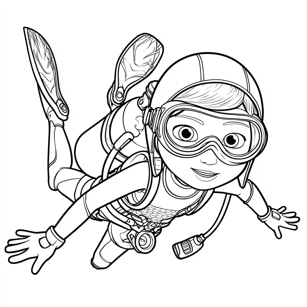 Dibujo de submarinista para colorear Dibujo de submarinista para colorear