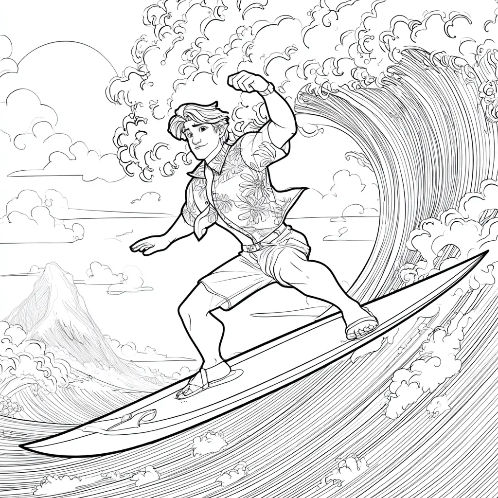 Dibujo de dominando las olas para colorear Dibujo de dominando las olas para colorear