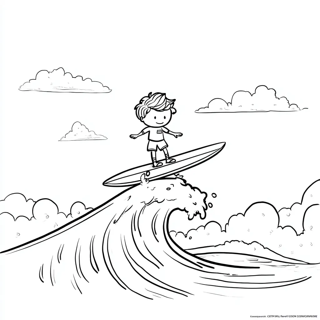 Dibujo de surf de cuento para colorear Dibujo de surf de cuento para colorear