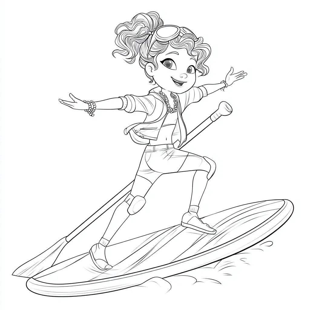 Dibujo de padelsurfista muy moderna para colorear Dibujo de padelsurfista muy moderna para colorear