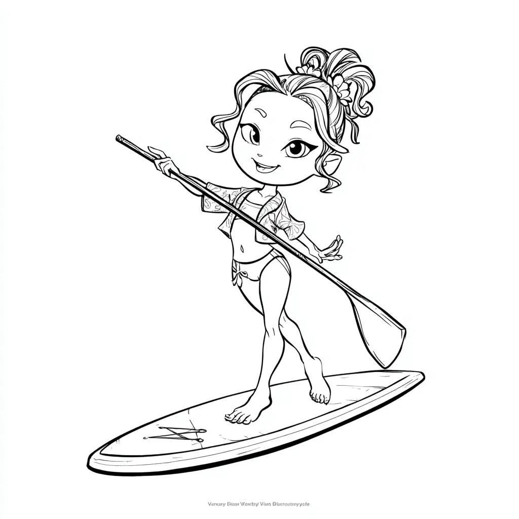 Dibujo de posando en paddle sur para colorear Dibujo de posando en paddle sur para colorear
