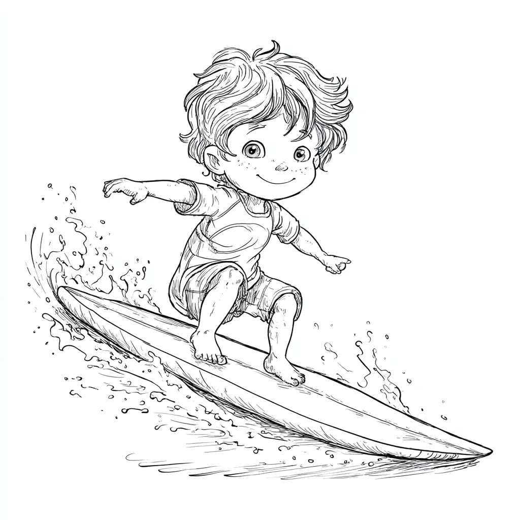 Dibujo de joven surfeando para colorear Dibujo de joven surfeando para colorear