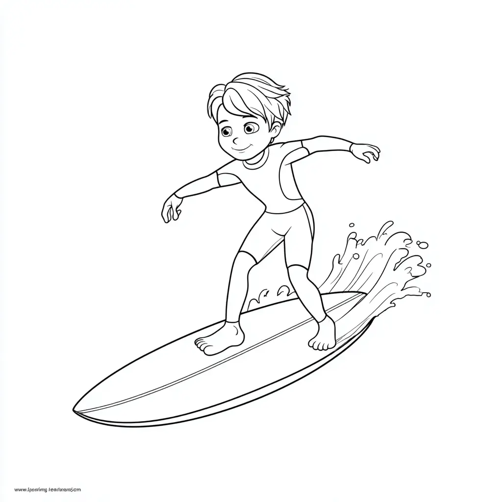Dibujo de sencillo dibujo de surfista para colorear Dibujo de sencillo dibujo de surfista para colorear