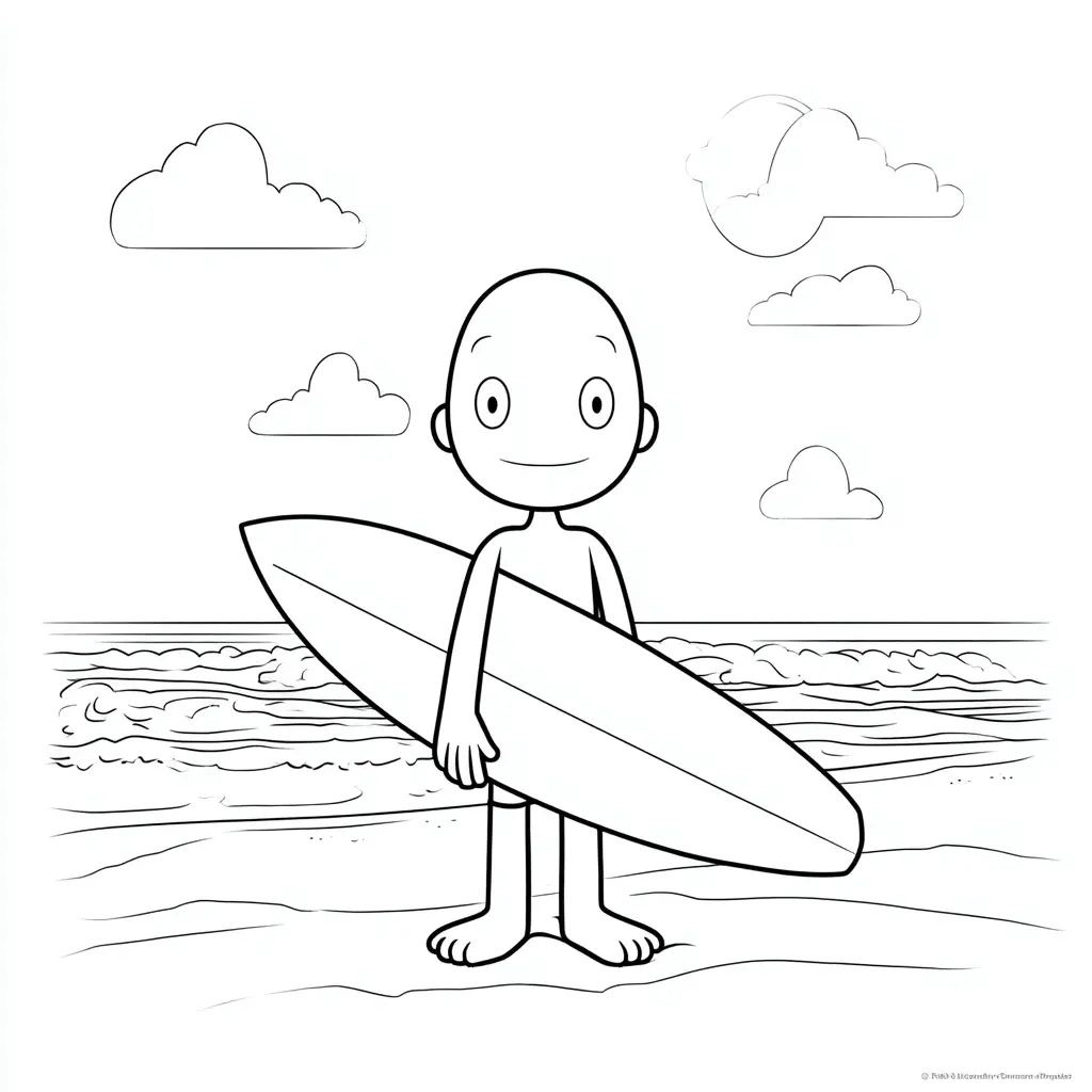 Dibujo de surfista minimalista para colorear Dibujo de surfista minimalista para colorear