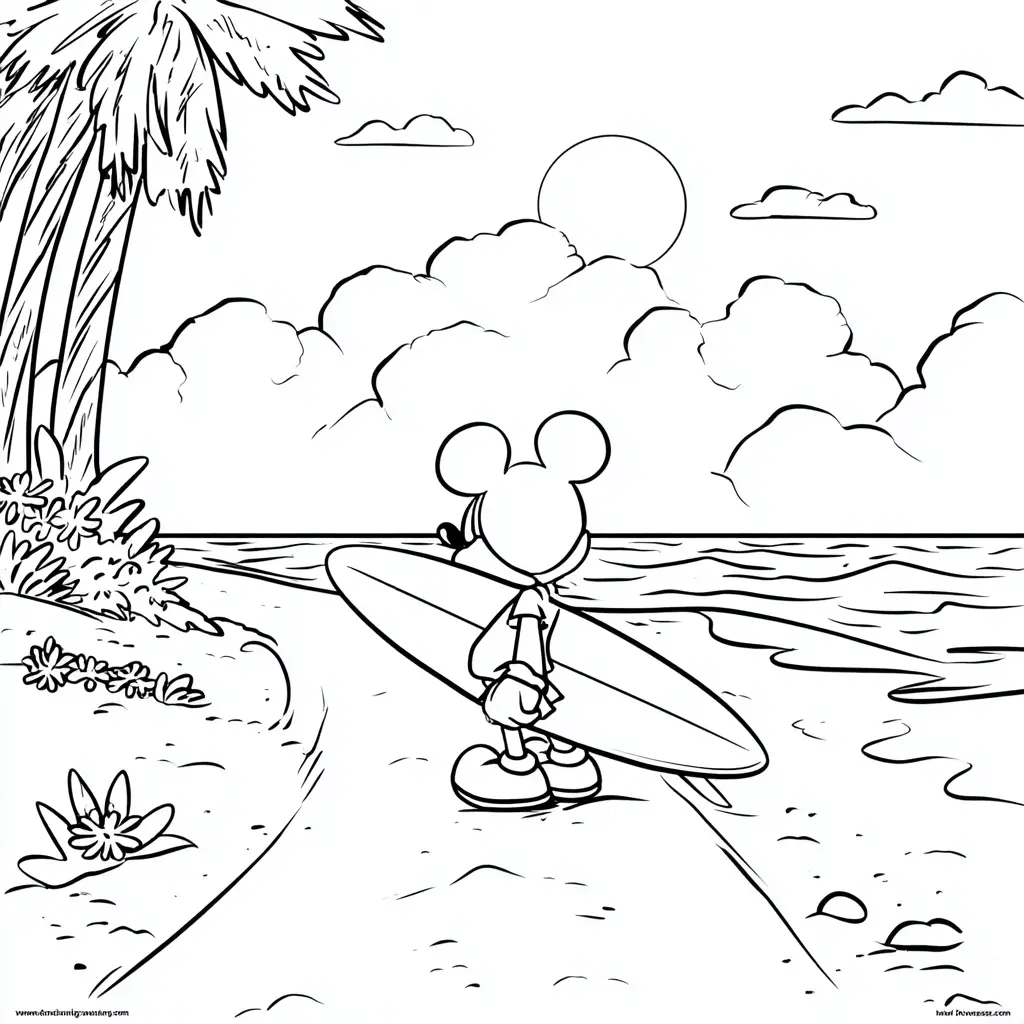 Dibujo de animación surfista para colorear Dibujo de animación surfista para colorear