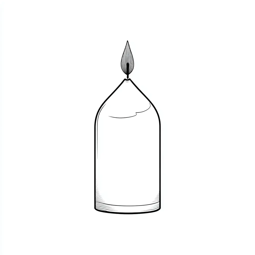 Dibujo de vela sencilla para colorear Dibujo de vela sencilla para colorear