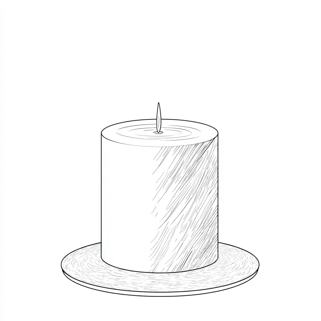 Dibujo de vela gruesa para colorear Dibujo de vela gruesa para colorear