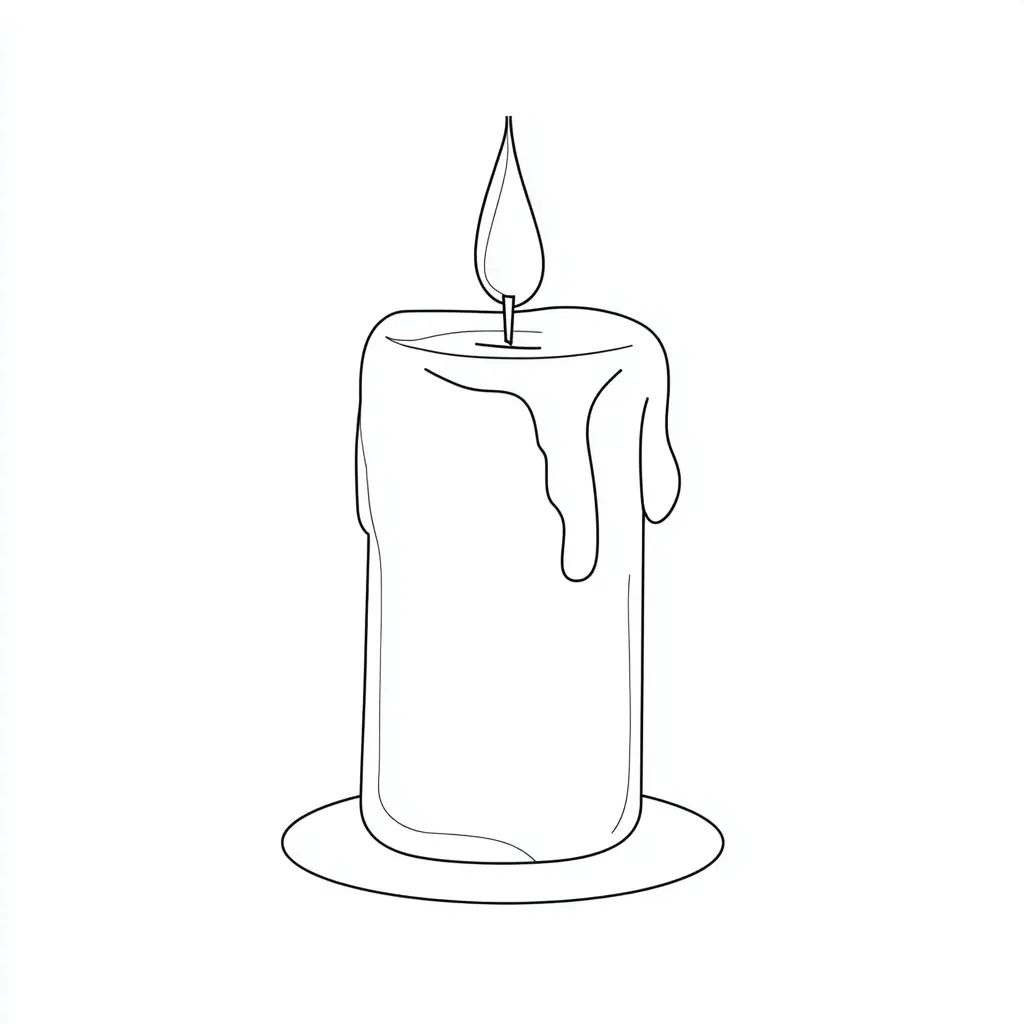 Dibujo de vela encendida para colorear Dibujo de vela encendida para colorear