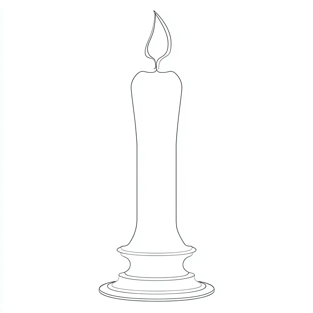 Dibujo de vela de candelabro para colorear Dibujo de vela de candelabro para colorear