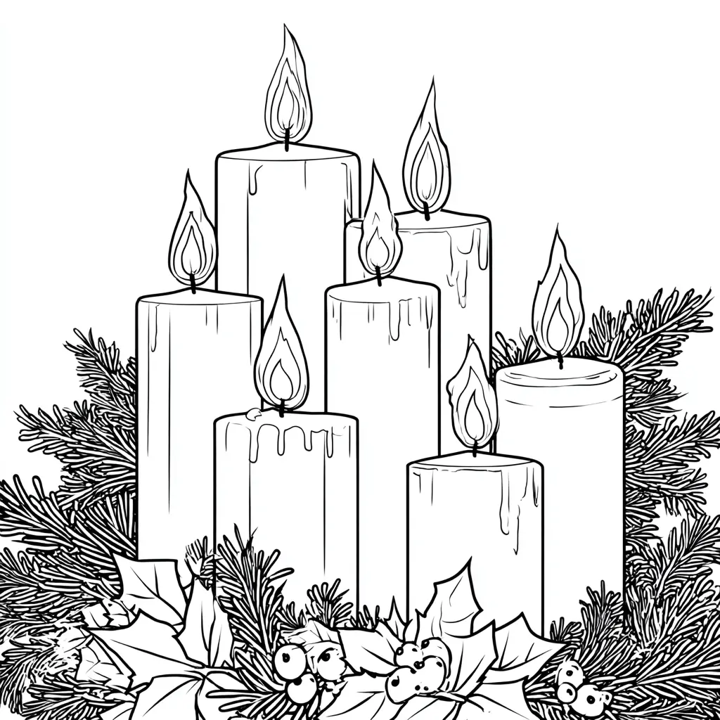 Dibujo de corona de velas para colorear Dibujo de corona de velas para colorear
