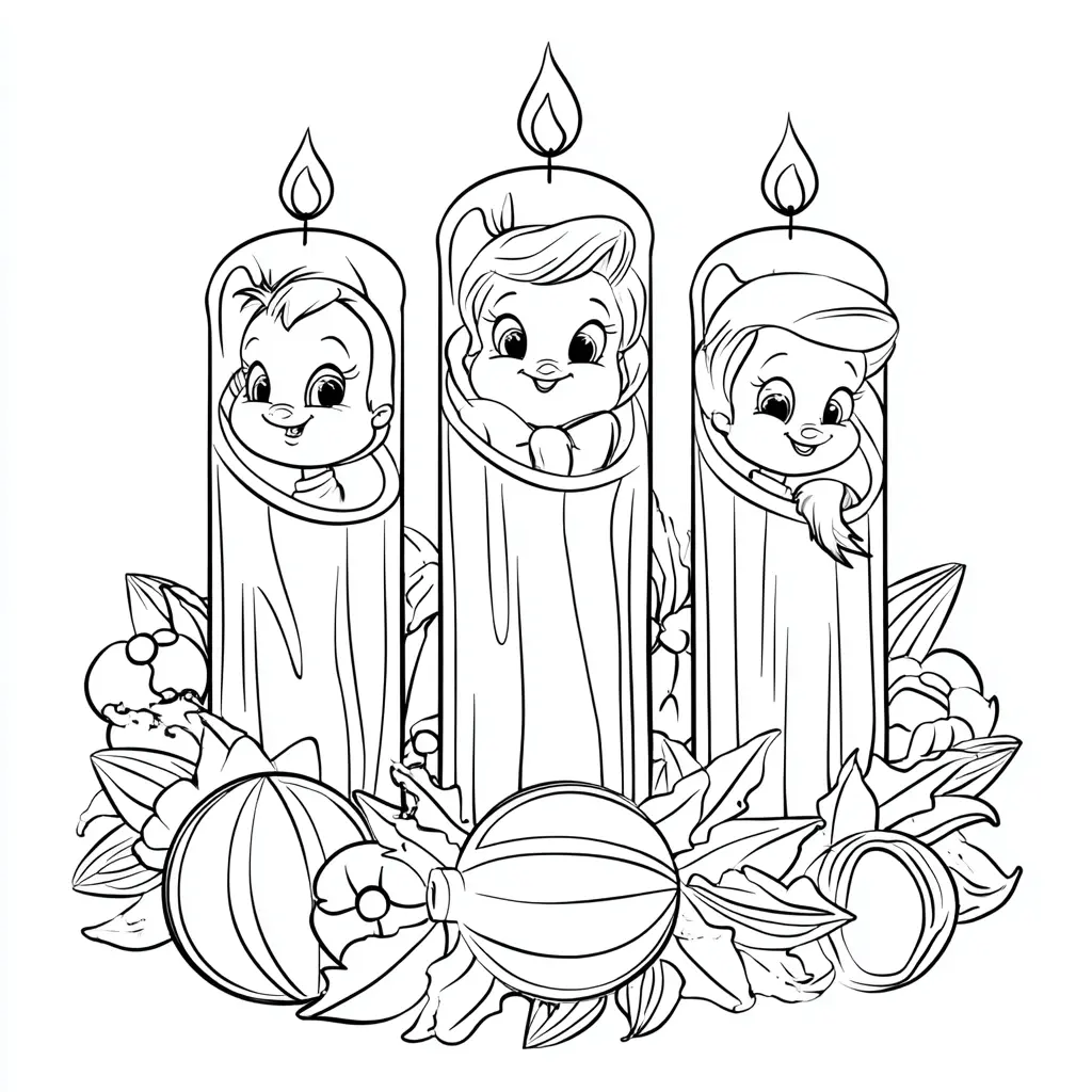 Dibujo de velas estilo dibujos animados para colorear Dibujo de velas estilo dibujos animados para colorear