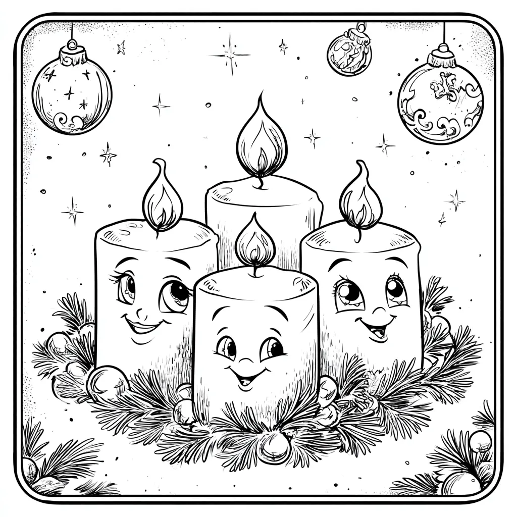 Dibujo de simpático centro de velas para colorear Dibujo de simpático centro de velas para colorear