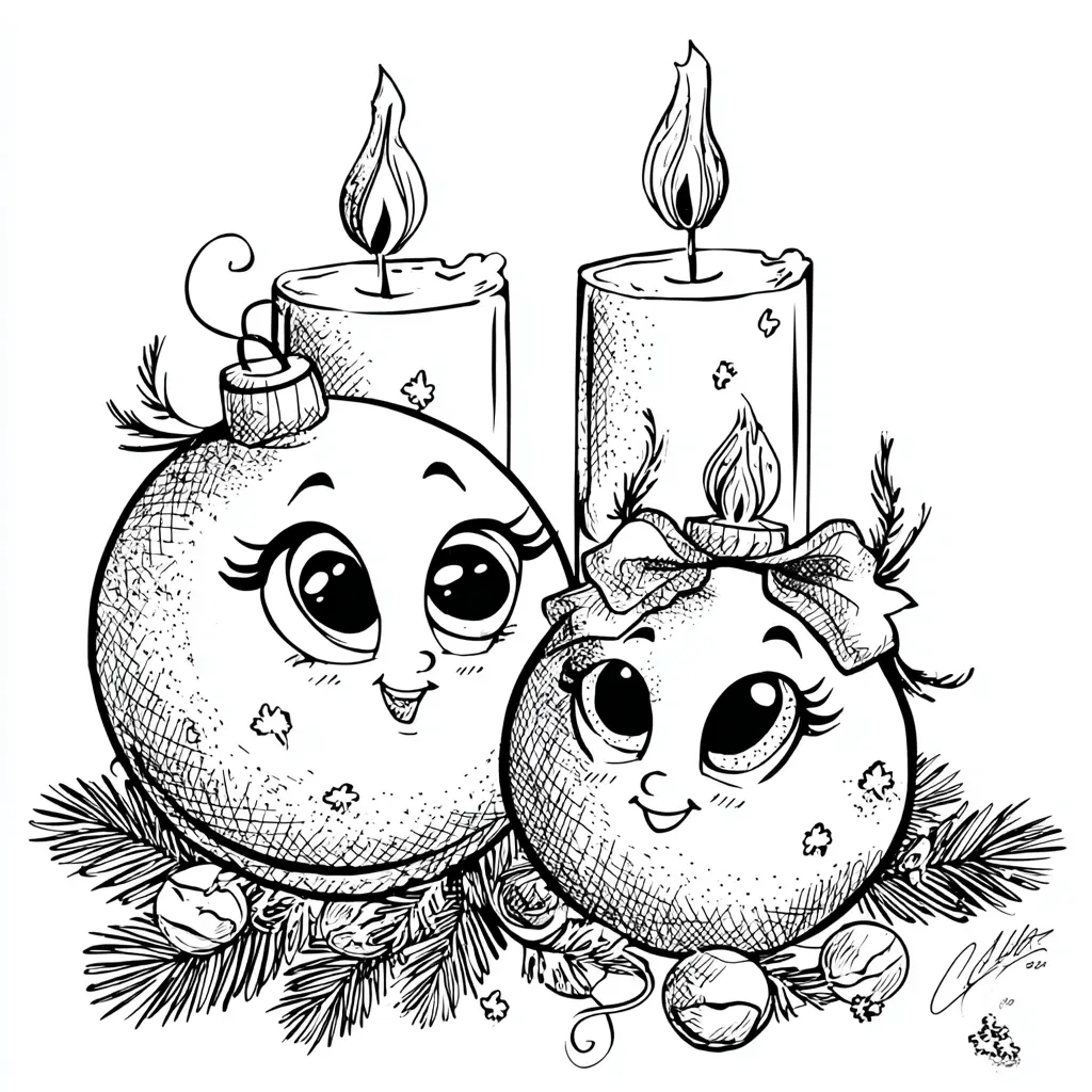 Dibujo de dos velitas felices para colorear Dibujo de dos velitas felices para colorear