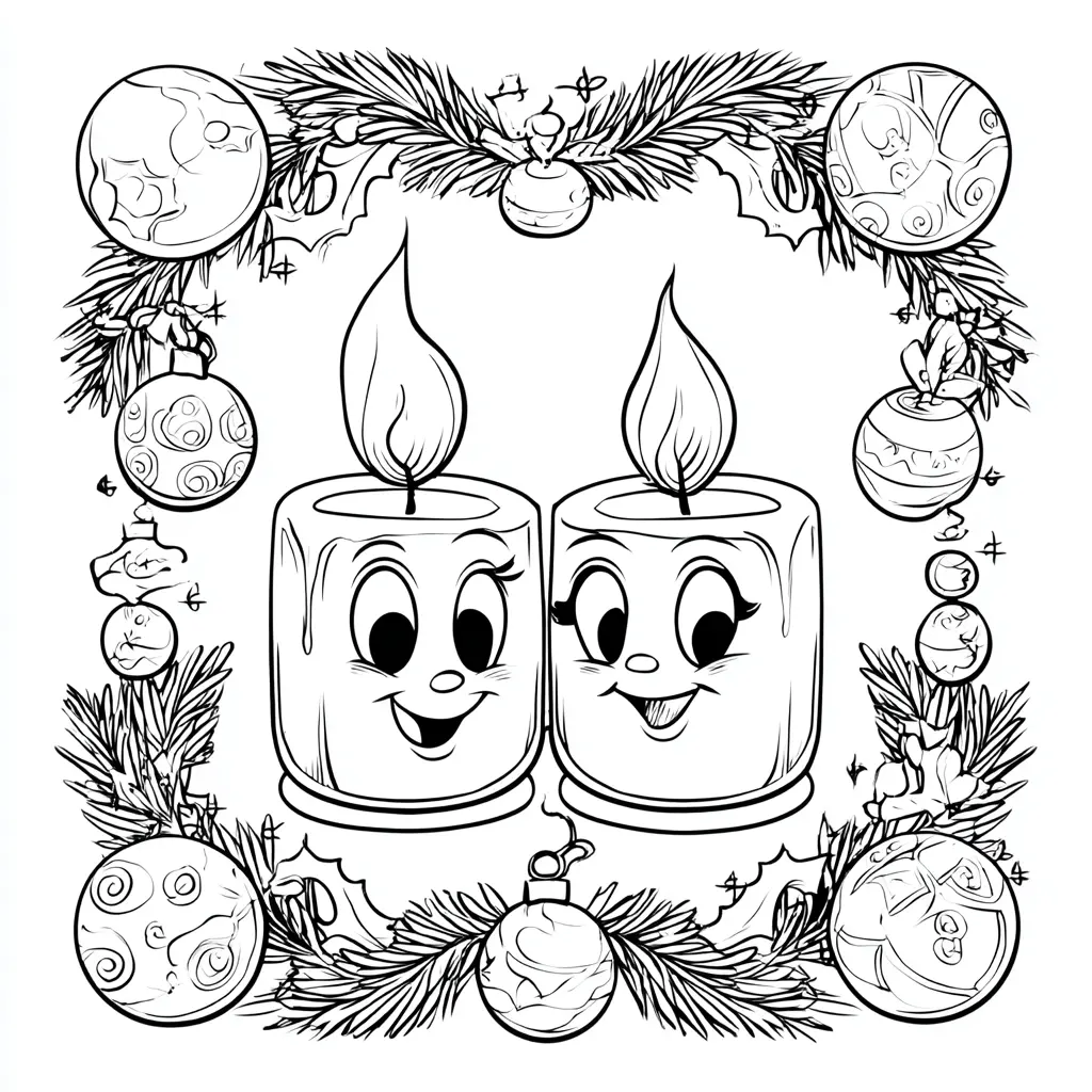 Dibujo de dos velitas lindas para colorear Dibujo de dos velitas lindas para colorear