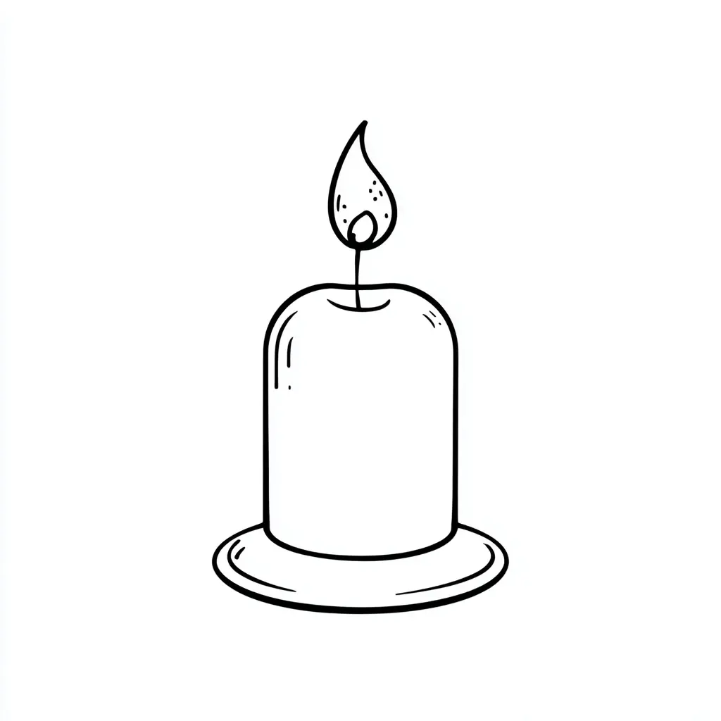 Dibujo de pequeña vela encendida para colorear Dibujo de pequeña vela encendida para colorear
