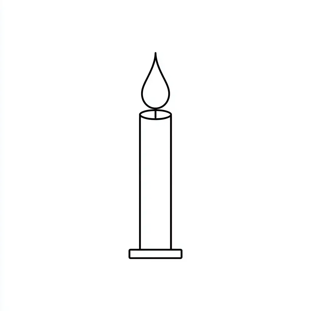 Dibujo de vela alargada para colorear Dibujo de vela alargada para colorear