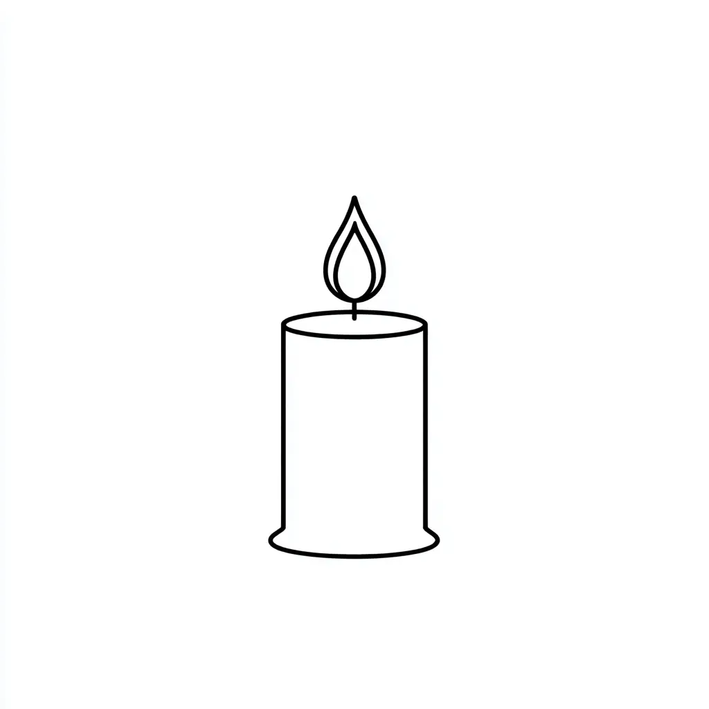 Dibujo de vela minimalista para colorear Dibujo de vela minimalista para colorear