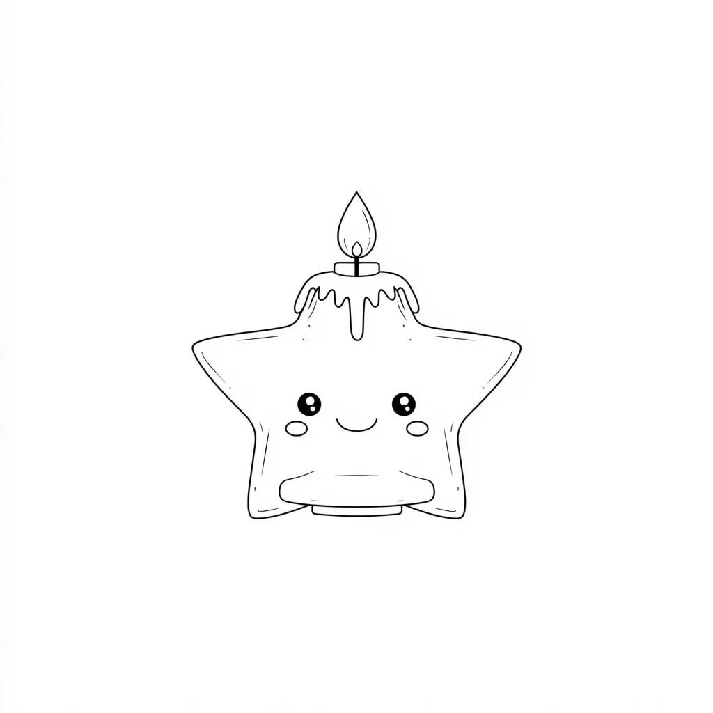 Dibujo de velita con forma de estrella para colorear Dibujo de velita con forma de estrella para colorear